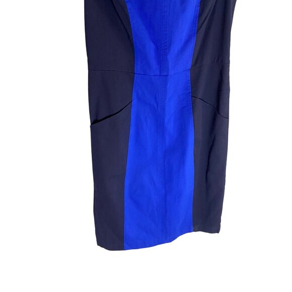 NWT Boden Helena Blue Colorblock Chino Knee Length Cotton Blend Sheath Dress-sz - Picture 7 of 10